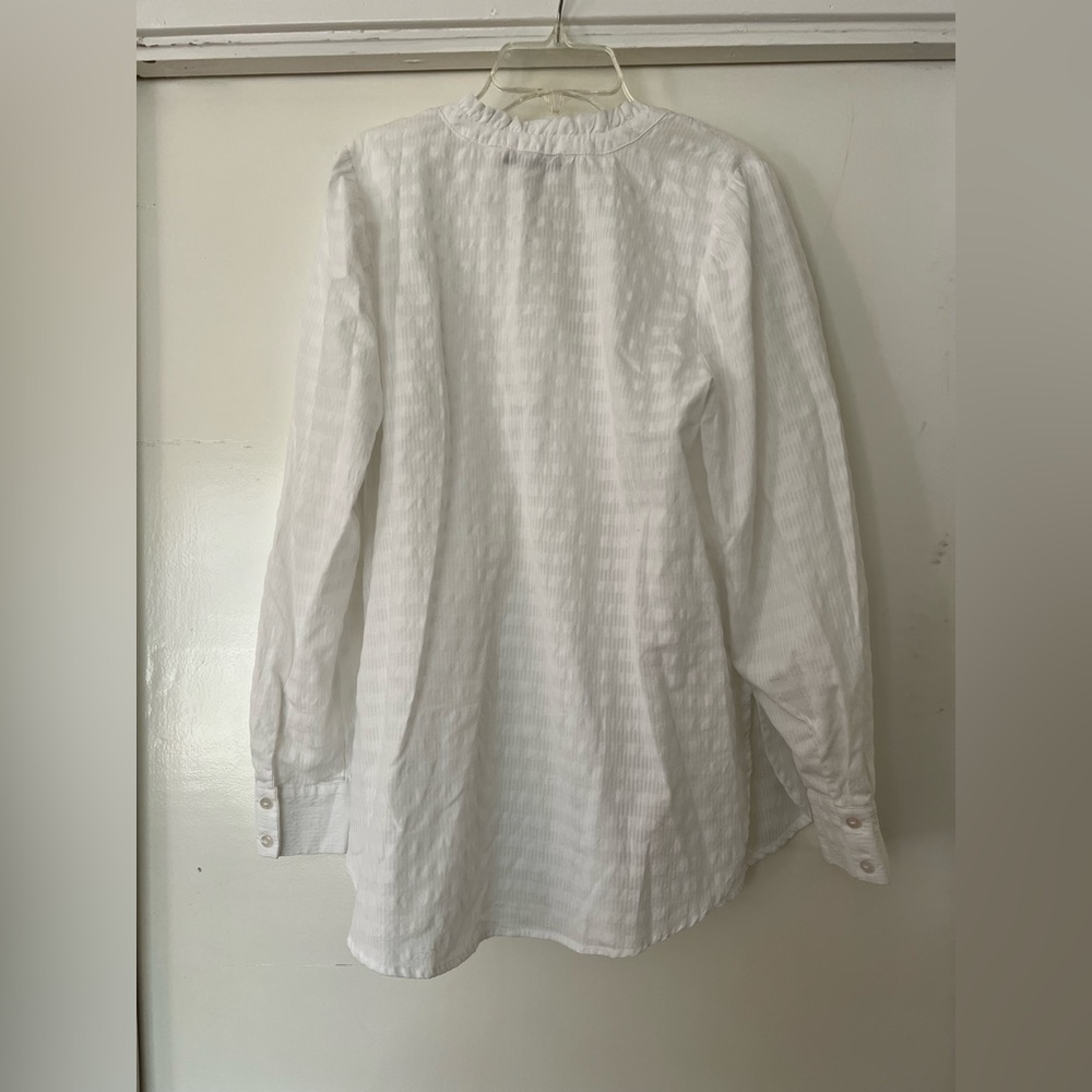 The Nines by Hatch White Pintuck Maternity Button Down Shirt | Size M - Picture 7 of 7